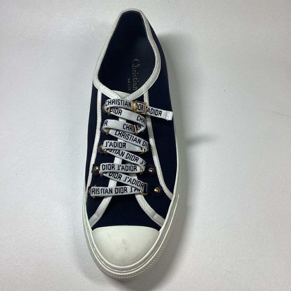 SINGLE SHOE ONLY LEFTChristian‎ Dior Walk'n'Dior Sneaker Black Cotton Canvas - Picture 2 of 13